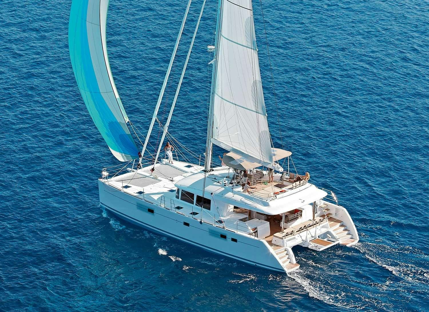 a white boat on the water aboard ELLEN SOPHIA Yacht for Charter