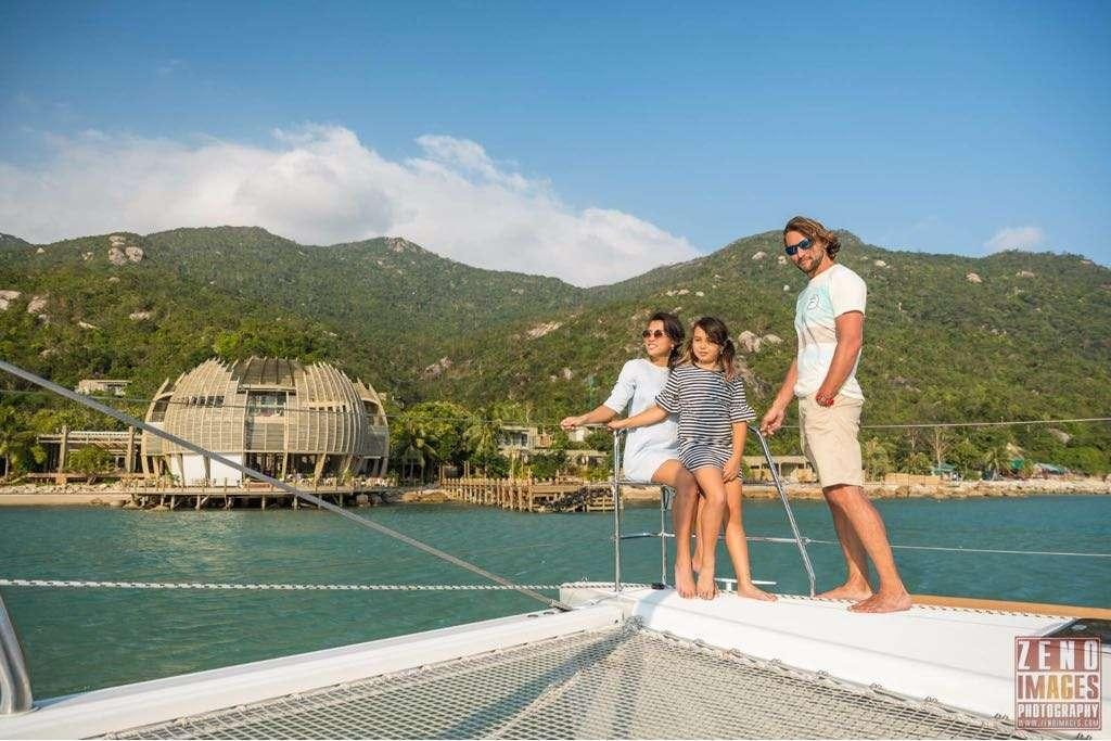 a group of people on a dock aboard ELLEN SOPHIA Yacht for Charter