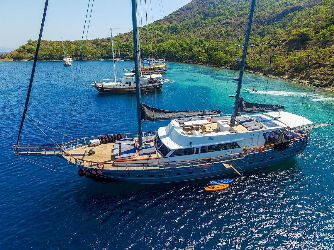 boats in the water aboard VIRTUOSO Yacht for Charter