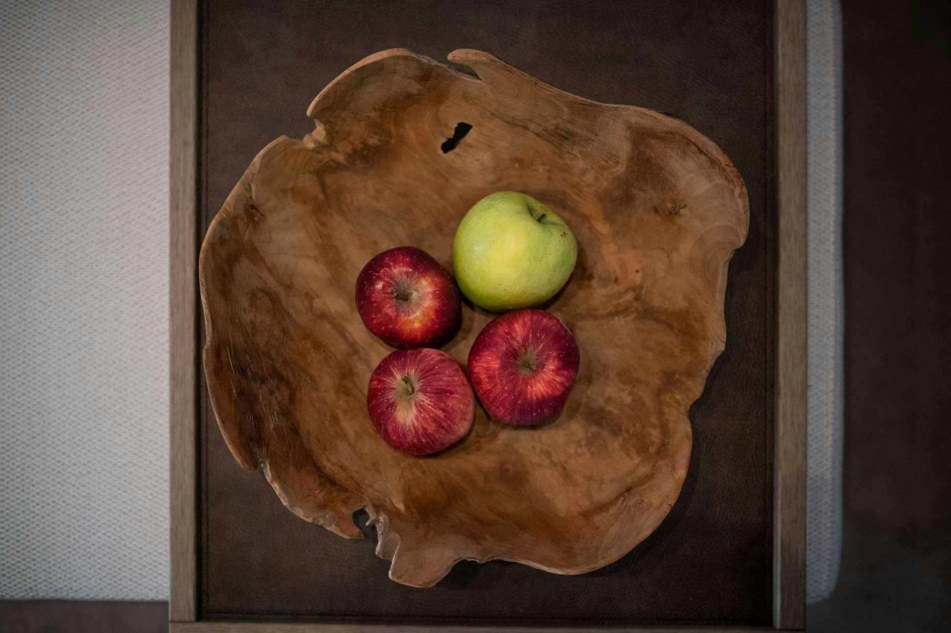 a pie with a group of apples in it aboard JUST MARIE Yacht for Charter