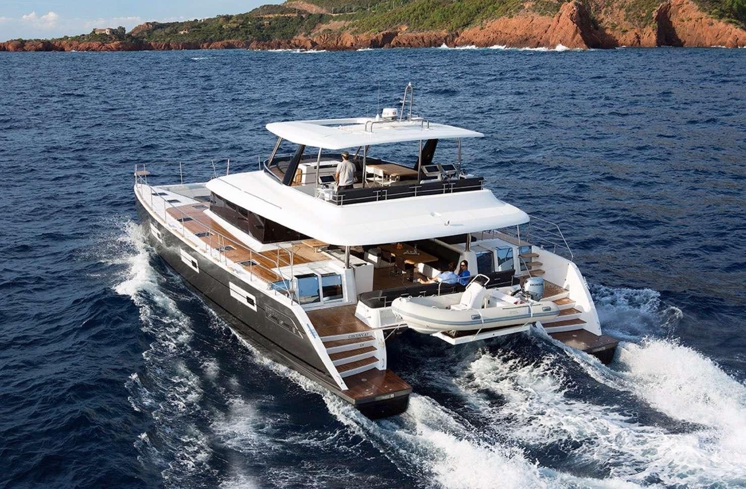 a boat on the water aboard JUST MARIE Yacht for Charter