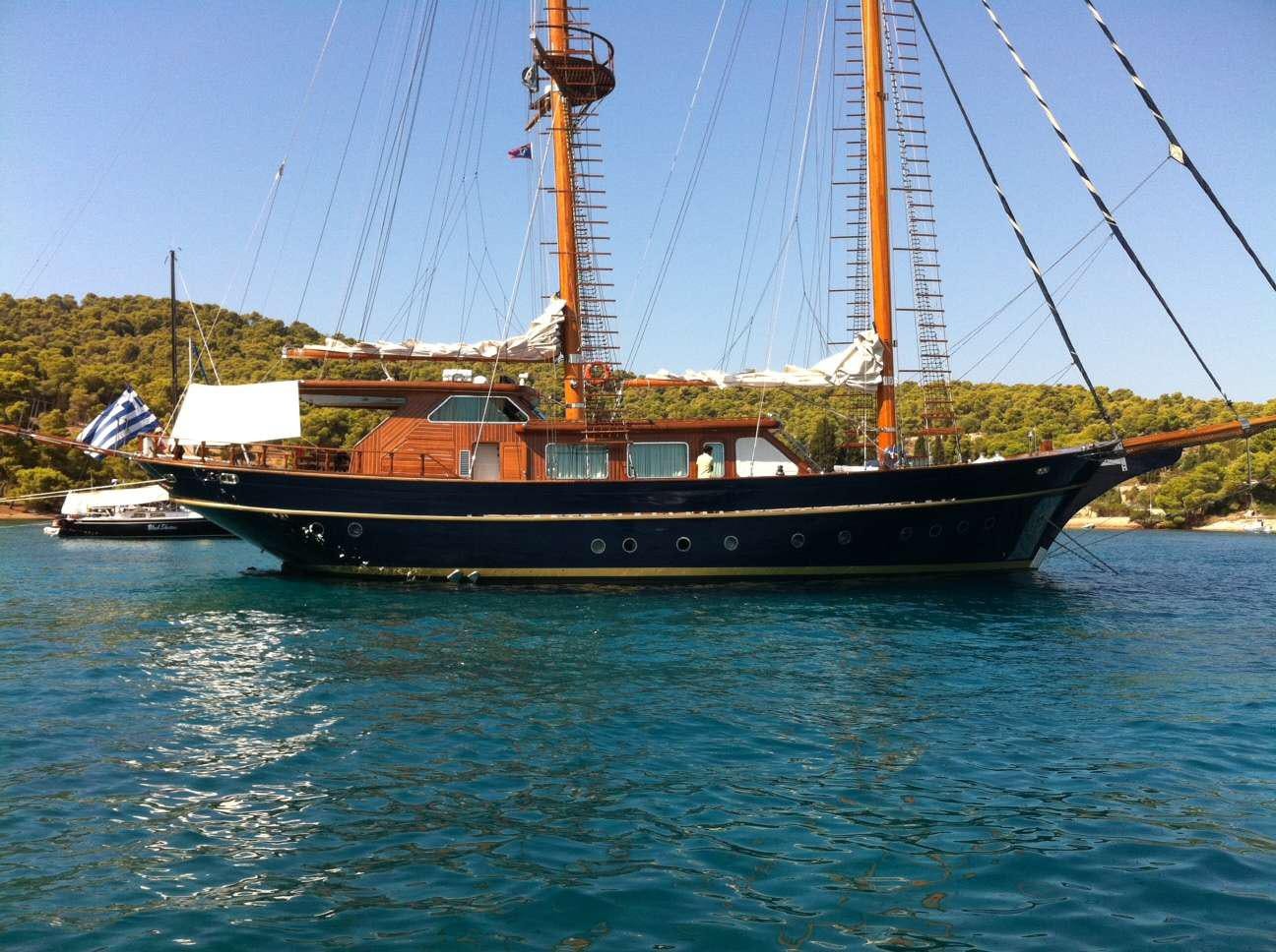 a boat in the water aboard BLUE DREAM Yacht for Charter