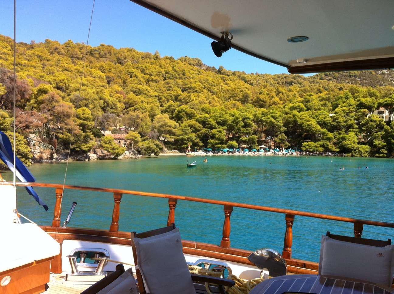 a boat on the water aboard BLUE DREAM Yacht for Charter