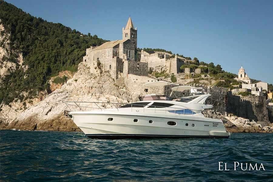 a boat on the water aboard EL PUMA Yacht for Charter