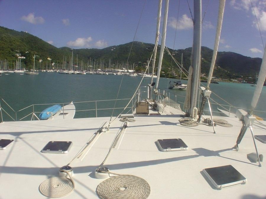 a boat on the water aboard CUAN LAW Yacht for Charter