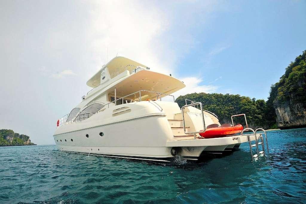 a boat in the water aboard LADY KATHRYN Yacht for Charter