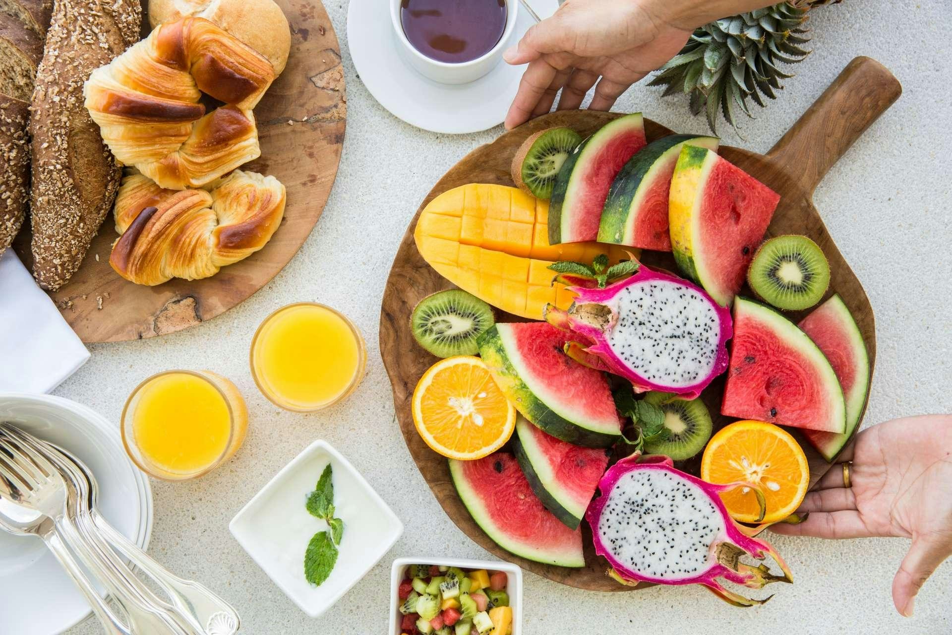 a tray of food aboard L'ORIENTALE Yacht for Charter