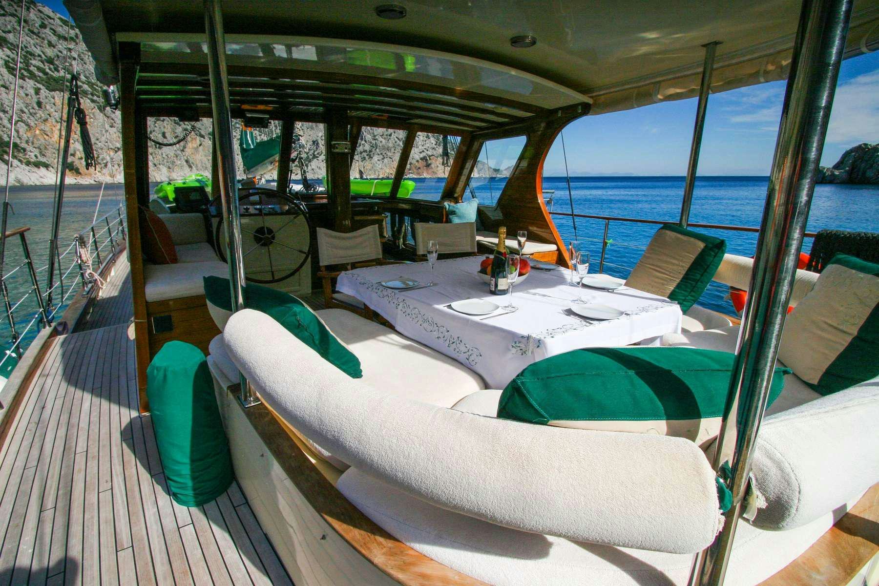 a boat on the water aboard LADY FREYA Yacht for Charter