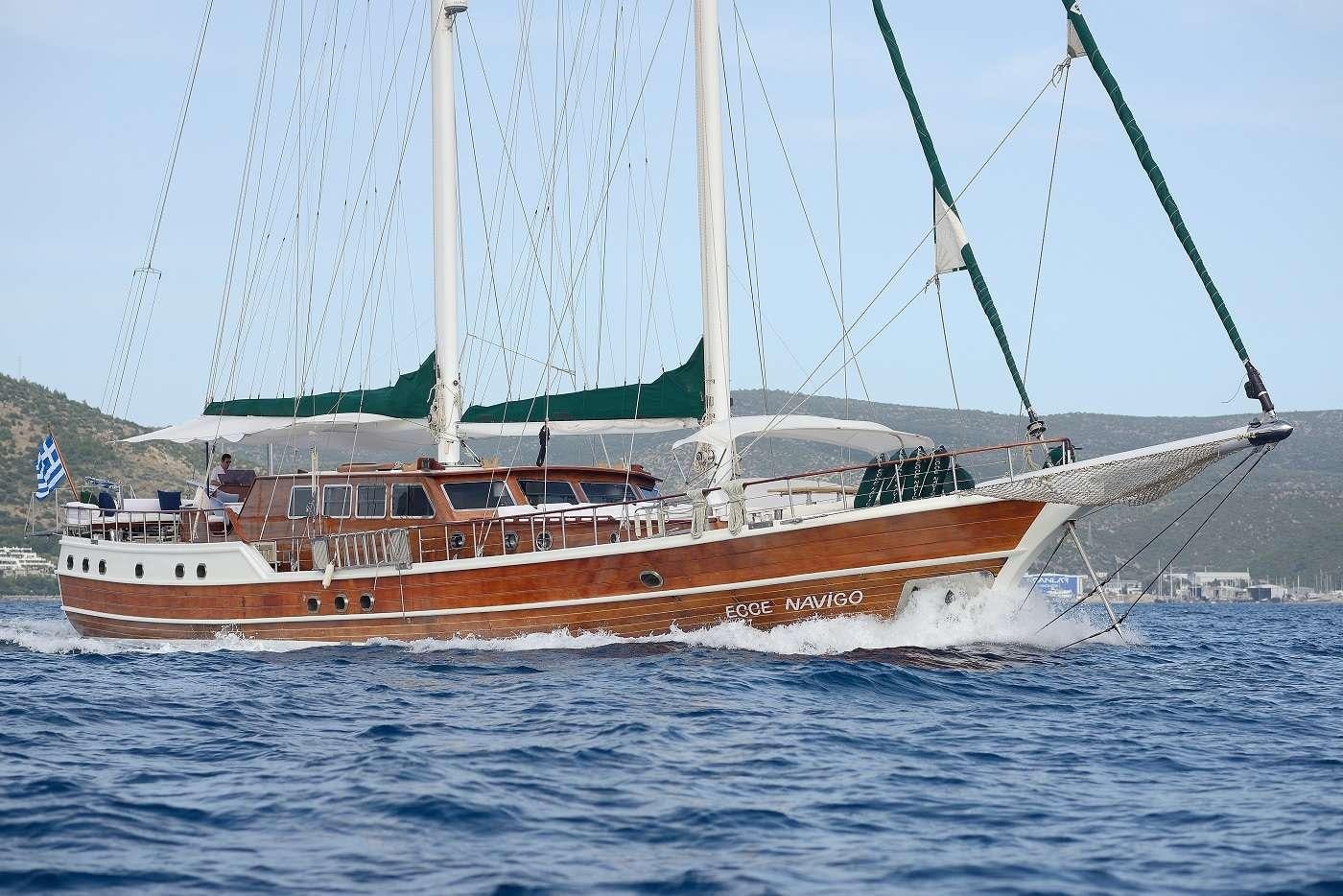 a boat on the water aboard ECCE NAVIGO Yacht for Charter