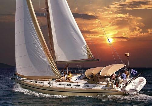 a sailboat on the water aboard MYTHOS Yacht for Charter