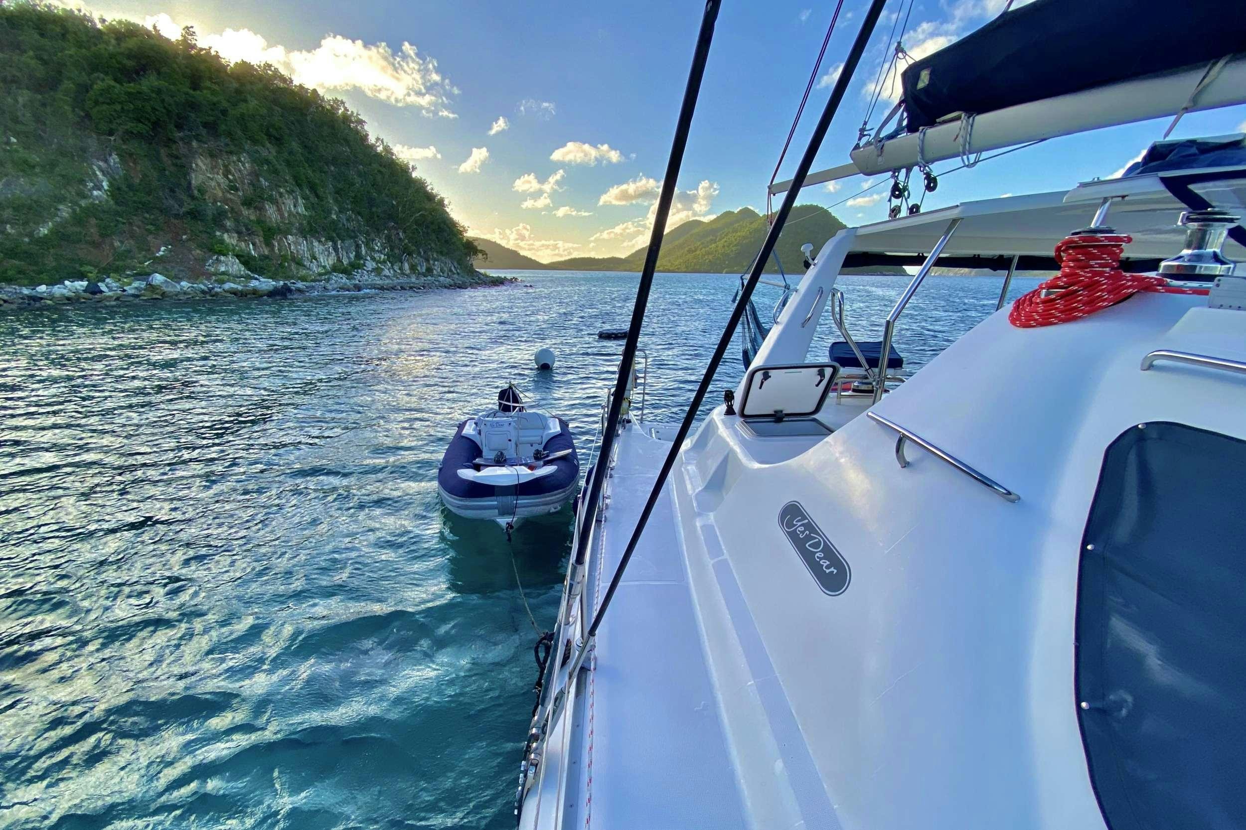 a boat on the water aboard YES DEAR Yacht for Charter