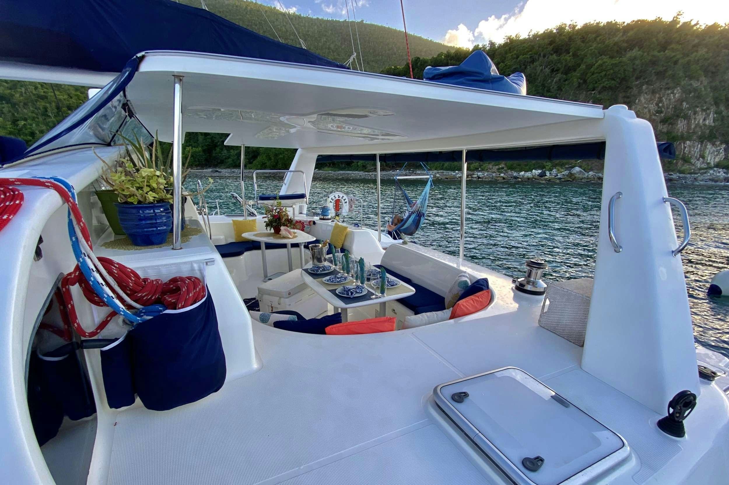 a boat on the water aboard YES DEAR Yacht for Charter