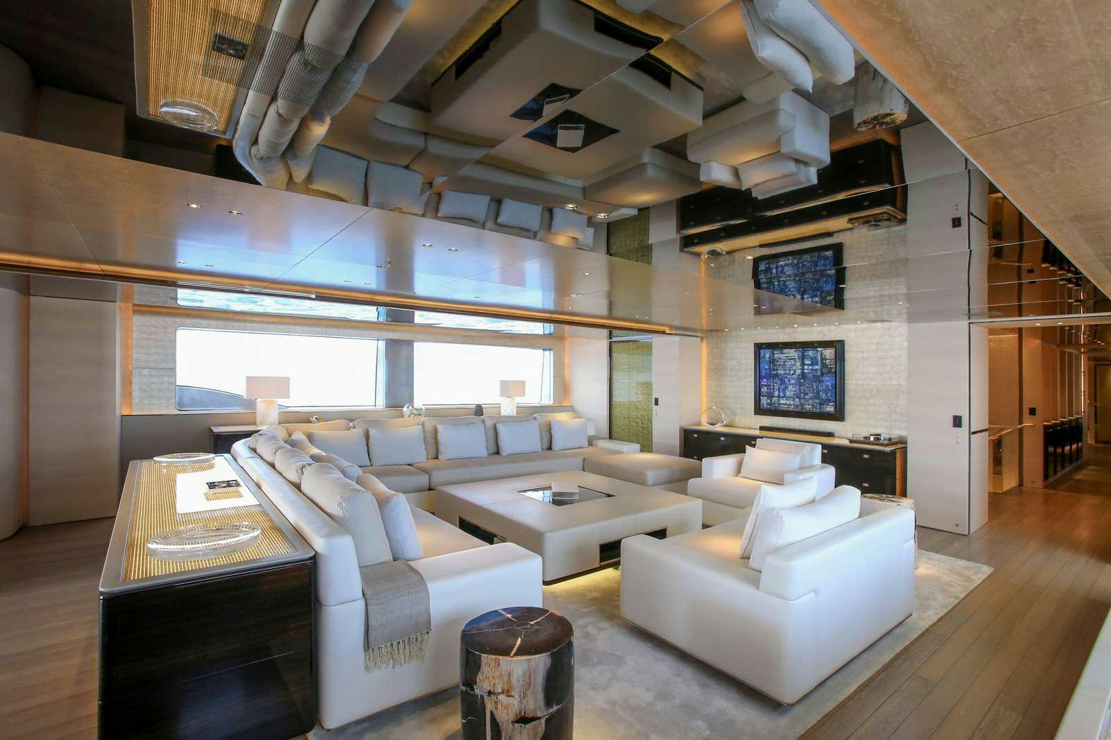 a room with couches and a table aboard ASLEC 4 Yacht for Charter