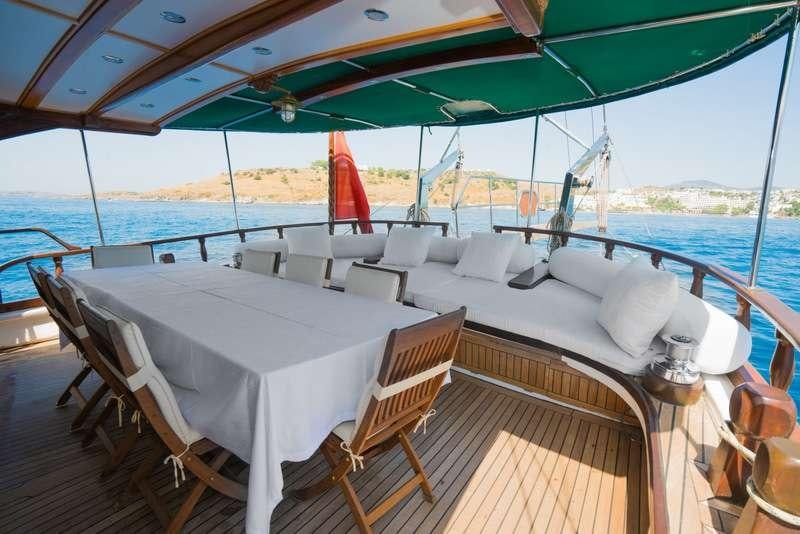a boat on the water aboard GOLDEN PRINCESS Yacht for Charter