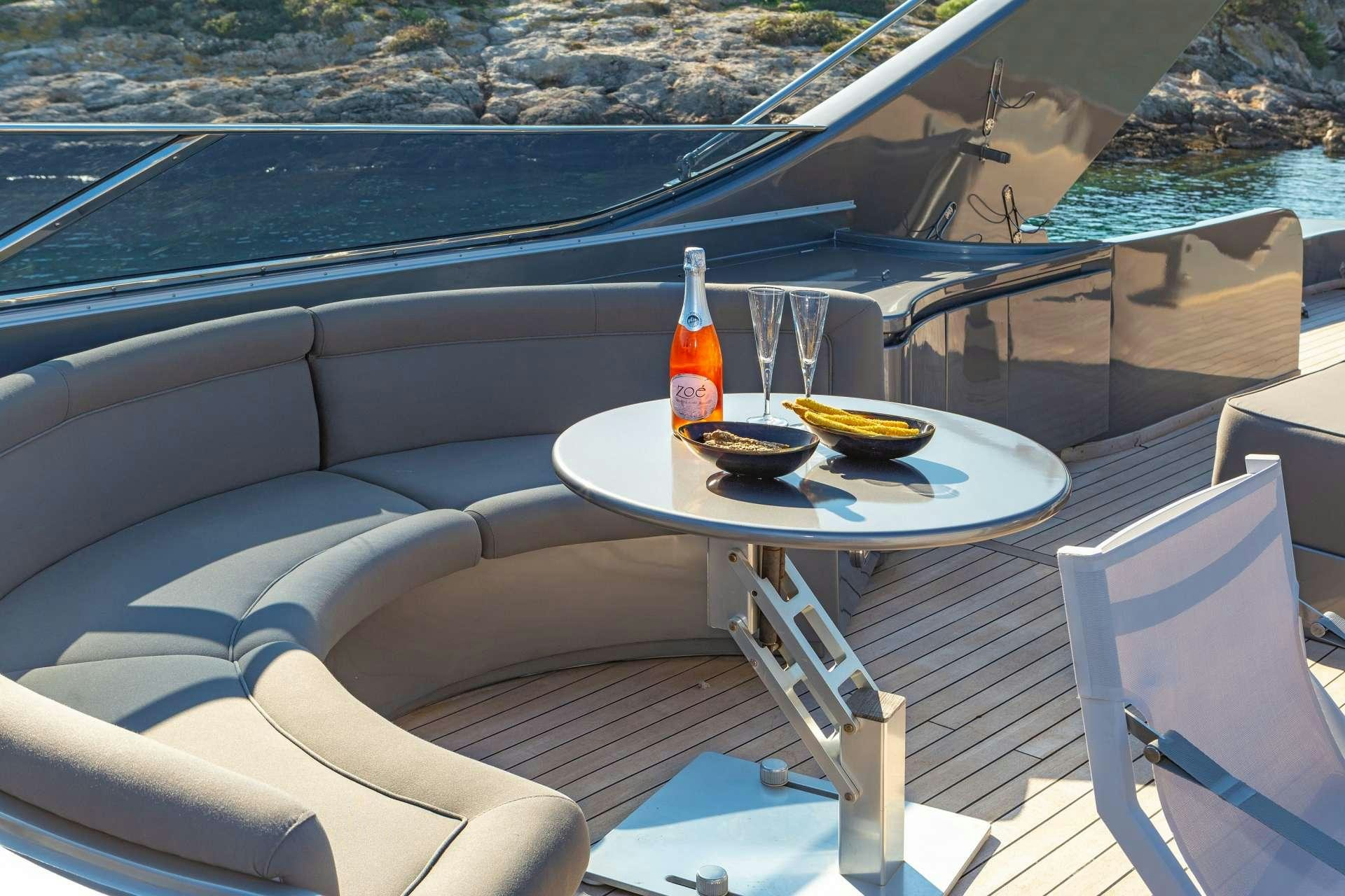 a table on a boat aboard SUMMER FUN Yacht for Charter