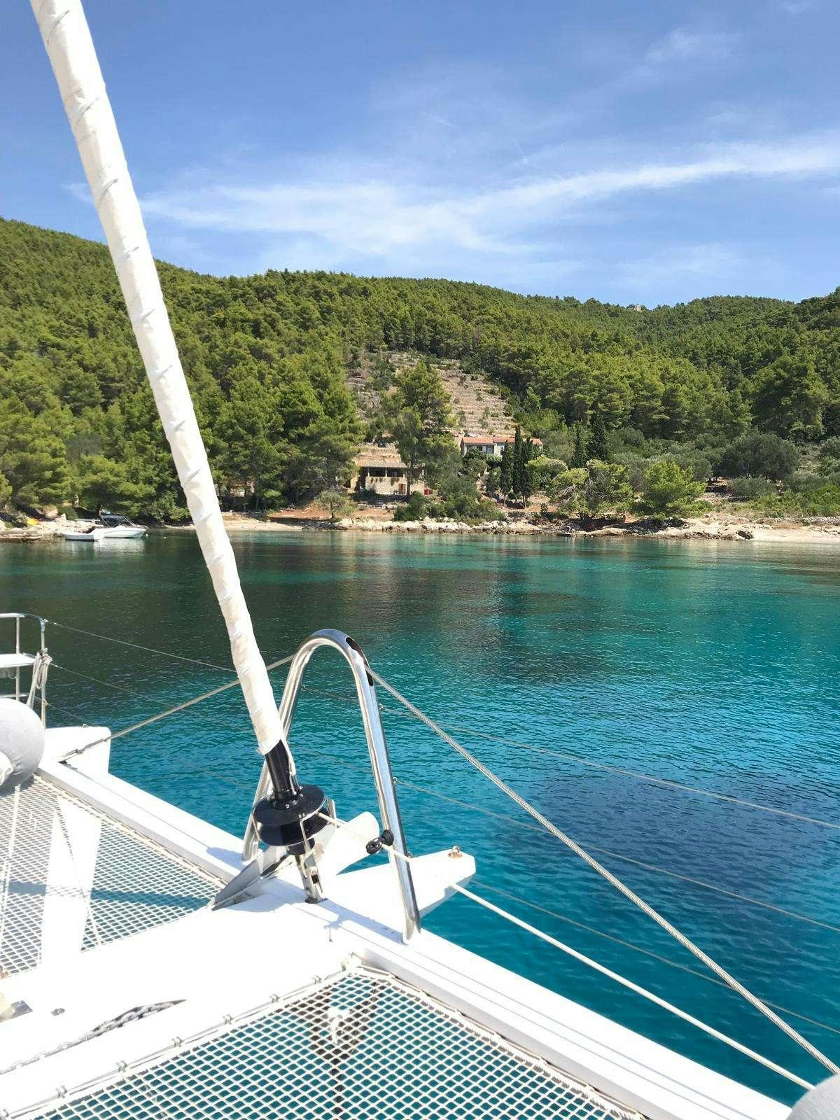 a person on a boat aboard ARCTIC QUEEN Yacht for Charter