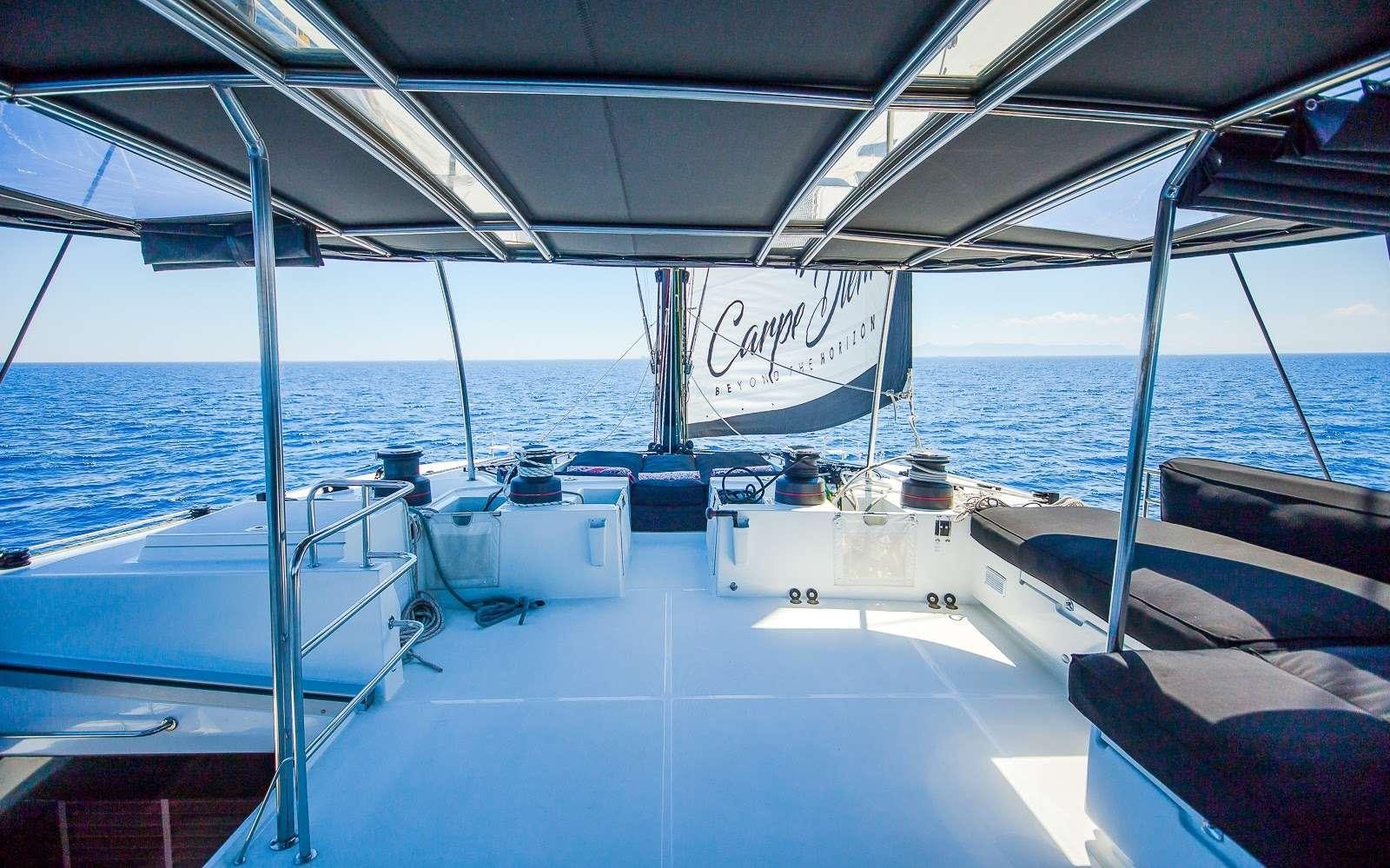 a boat on the water aboard CARPE DIEM Yacht for Charter