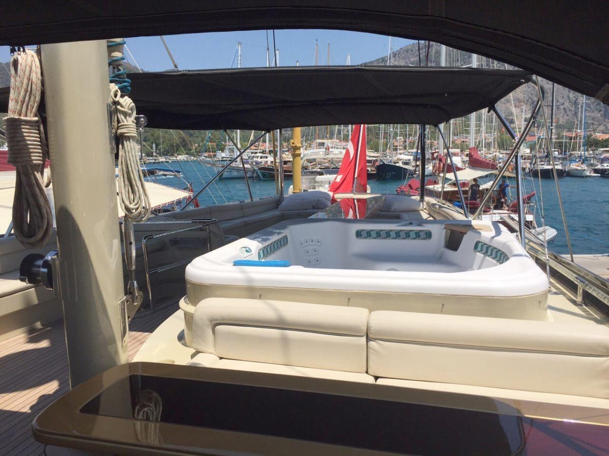 a boat on the water aboard SUHEYLA Yacht for Charter