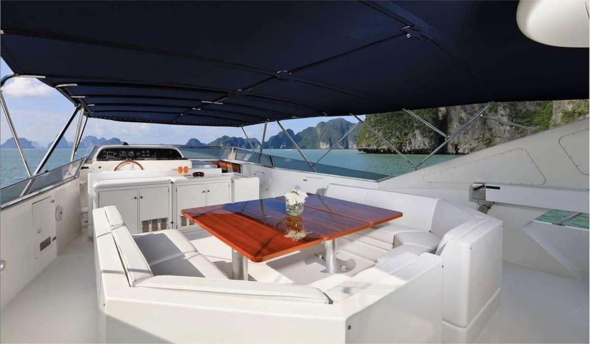 a boat on the water aboard DEMAREST Yacht for Charter
