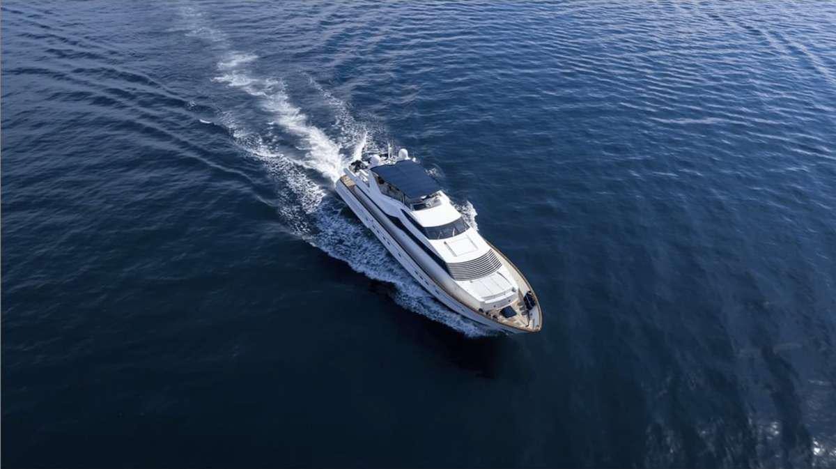 a boat in the water aboard DEMAREST Yacht for Charter