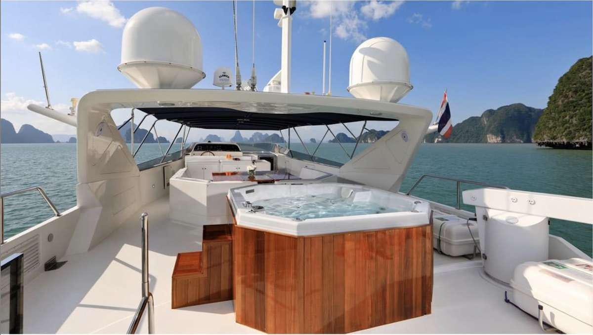 a boat on a body of water aboard DEMAREST Yacht for Charter