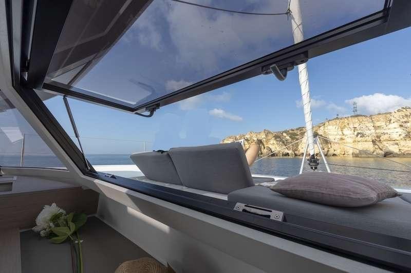 the inside of a car aboard HERO'S JOURNEY Yacht for Charter