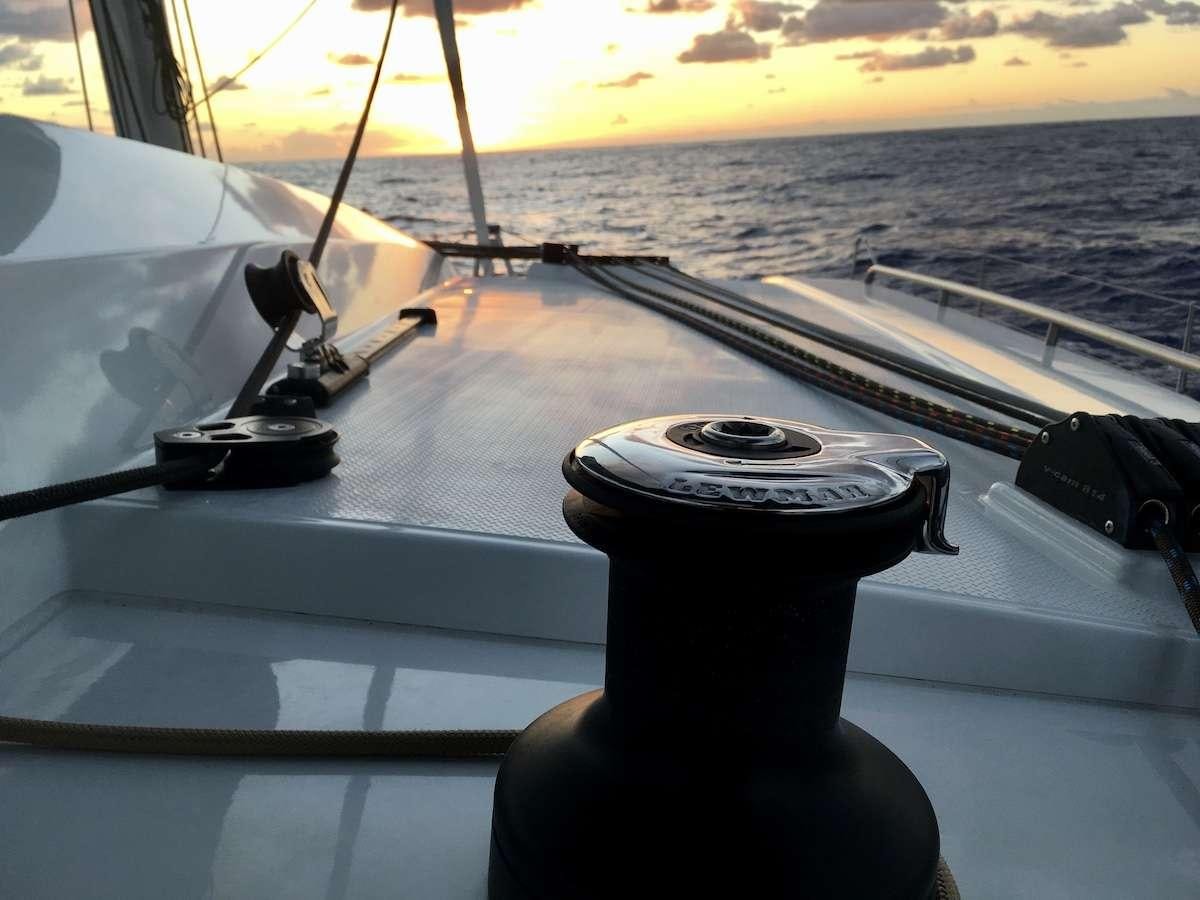 a boat on the water aboard HERO'S JOURNEY Yacht for Charter