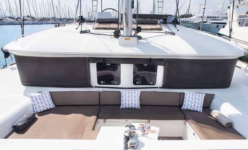 a boat on the water aboard NEW HORIZONS Yacht for Charter