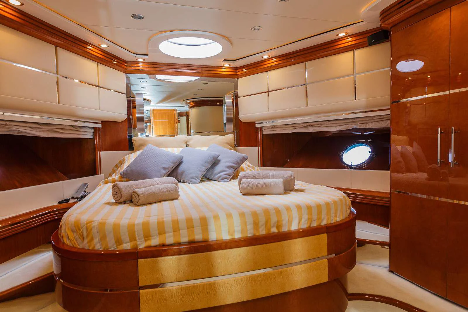 a bed in a cabin aboard VELLMARI Yacht for Charter