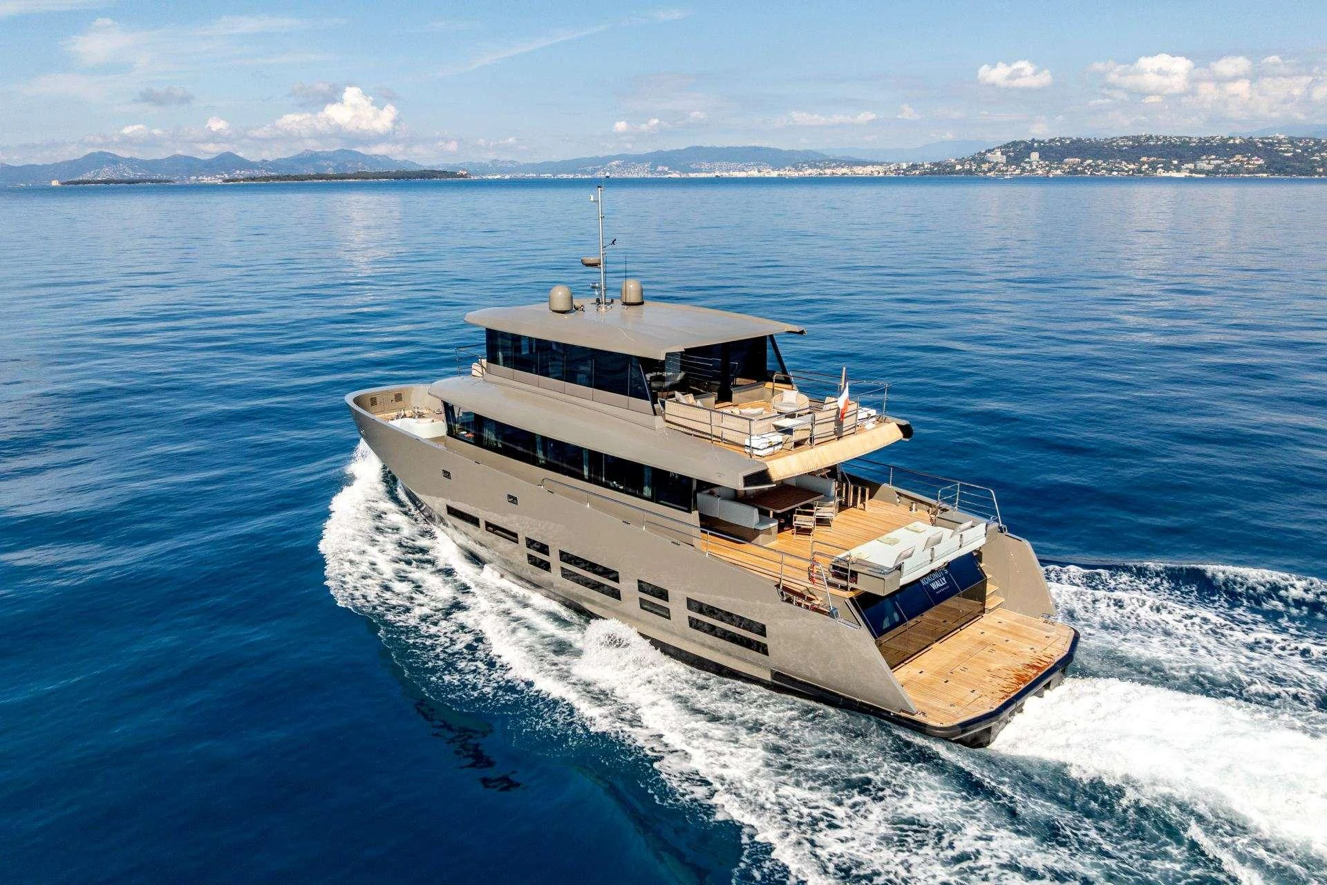 a ship in the water aboard KOKONUT'S WALLY Yacht for Charter