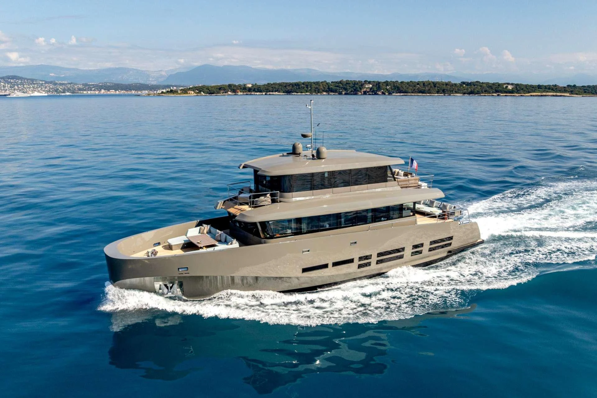 a boat on the water aboard KOKONUT'S WALLY Yacht for Charter