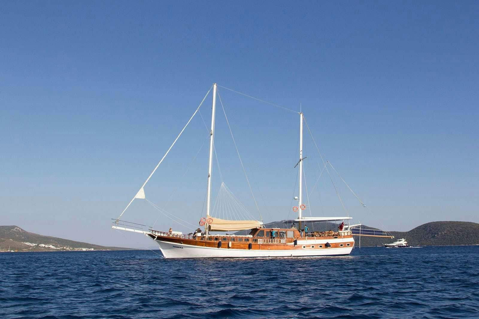 a sailboat on the water aboard M/S Hemera Yacht for Charter