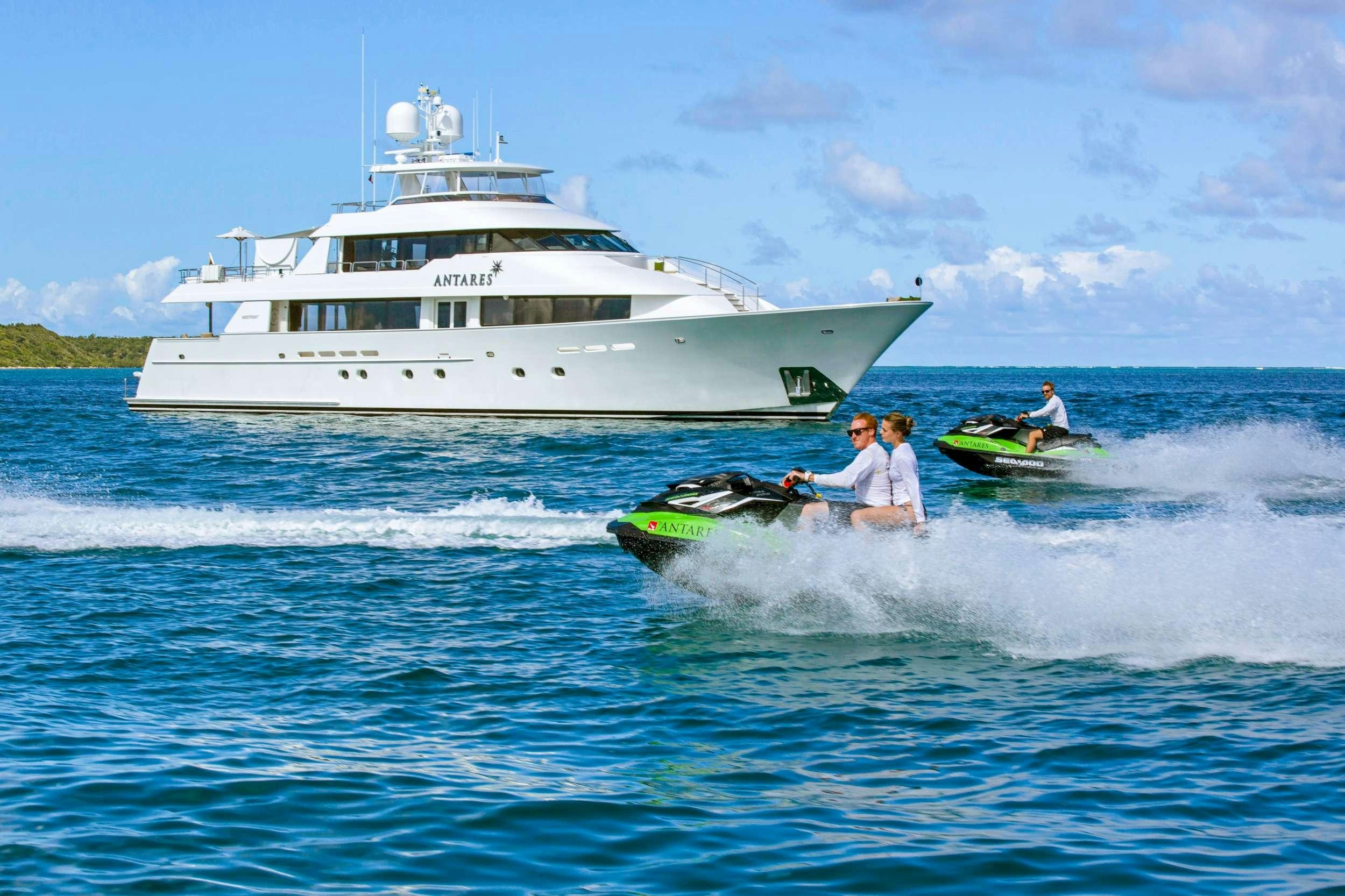 a boat on the water aboard ANTARES Yacht for Charter