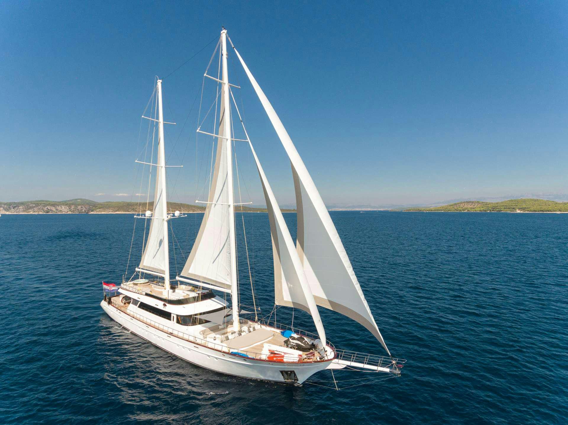 a sailboat on the water aboard LADY GITA Yacht for Charter