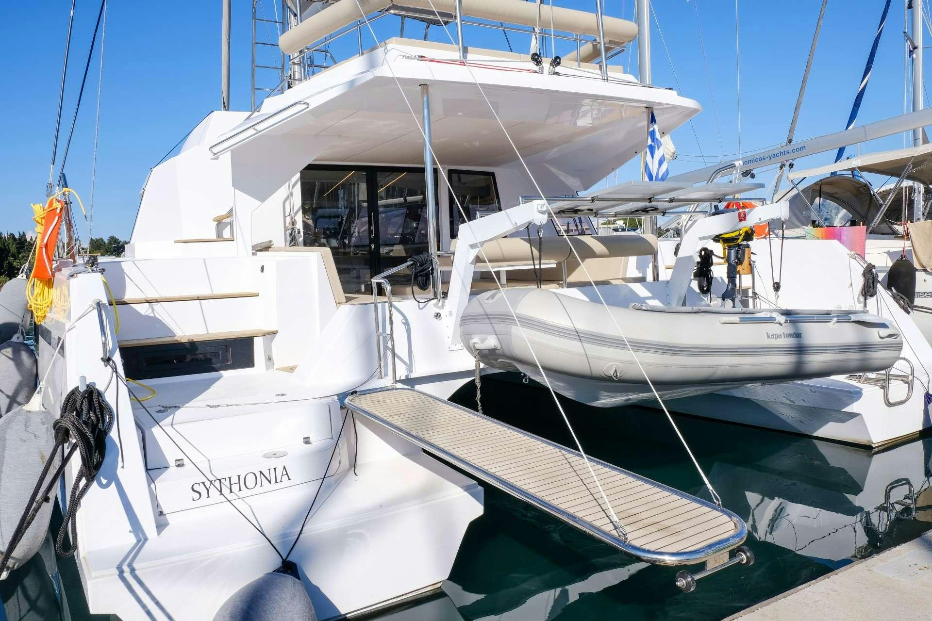 a group of boats docked aboard Sithonia Yacht for Charter