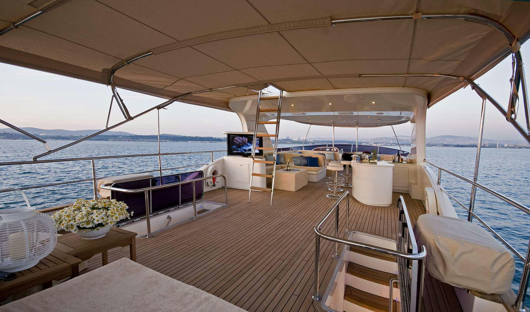 a boat on the water aboard AZMIM Yacht for Charter