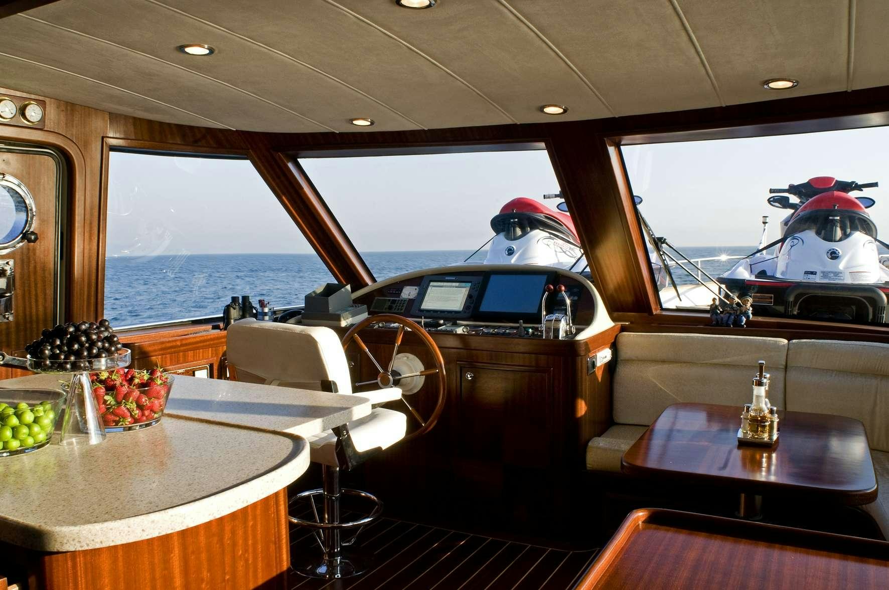 inside of a boat aboard AZMIM Yacht for Charter