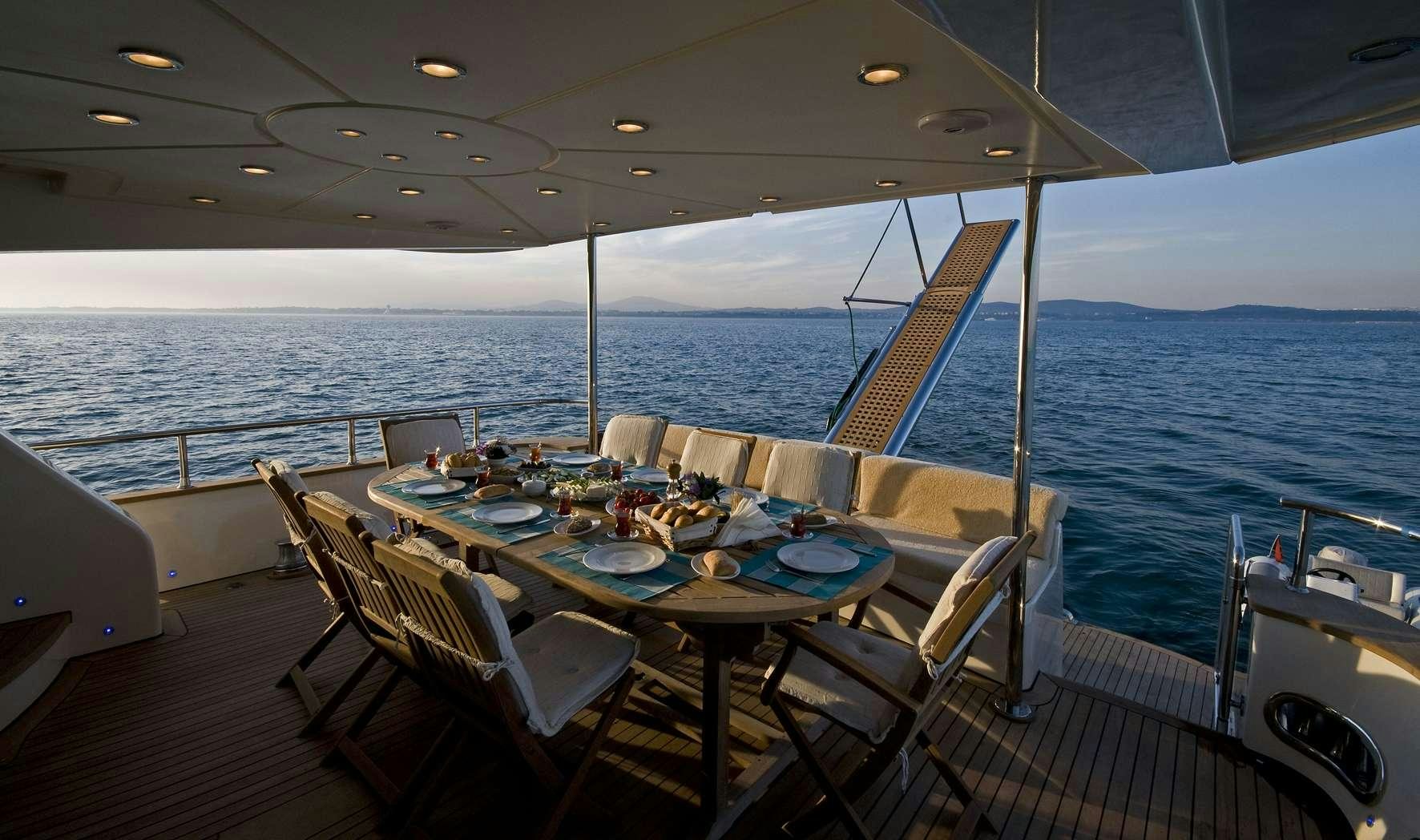 a boat on the water aboard AZMIM Yacht for Charter