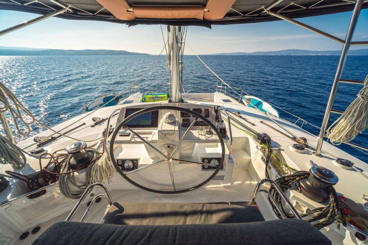 a boat on the water aboard Pura Vida Yacht for Charter