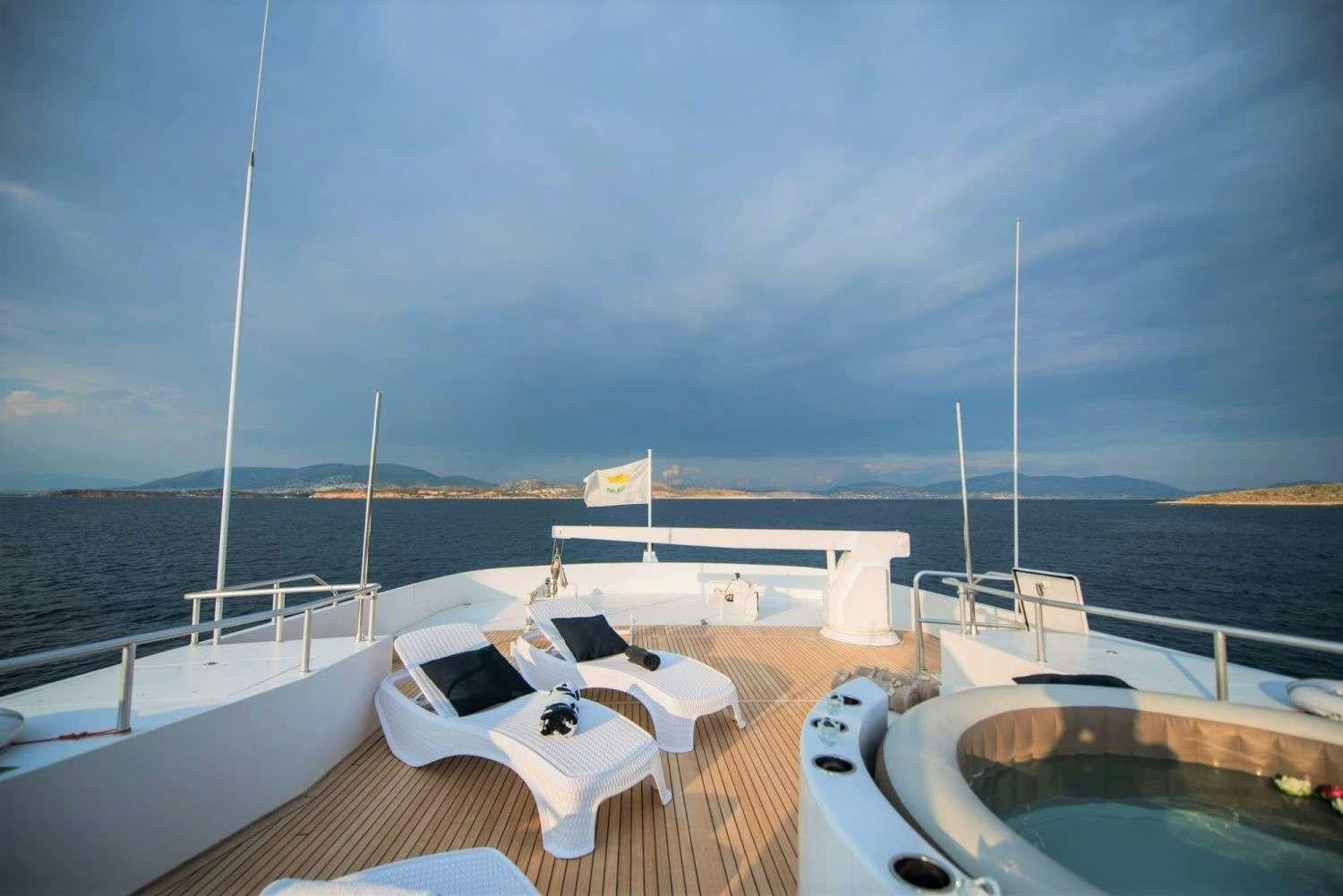 a boat on the water aboard LADY RINA Yacht for Charter