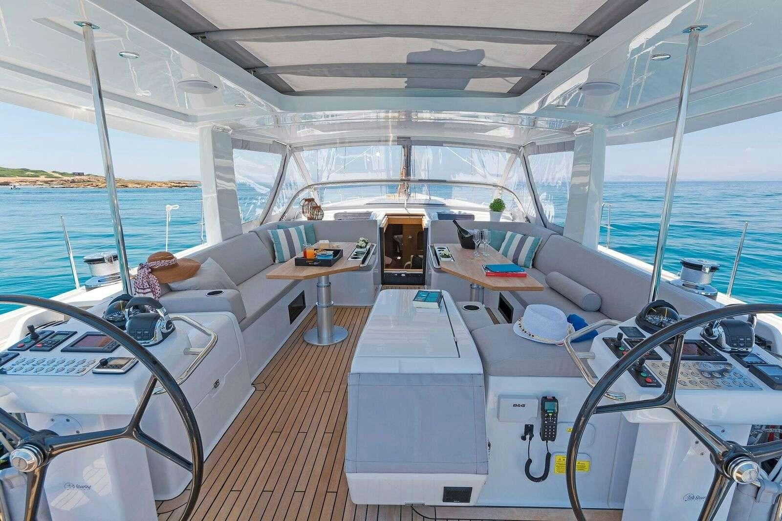 inside of a boat aboard ALIZEE Yacht for Charter