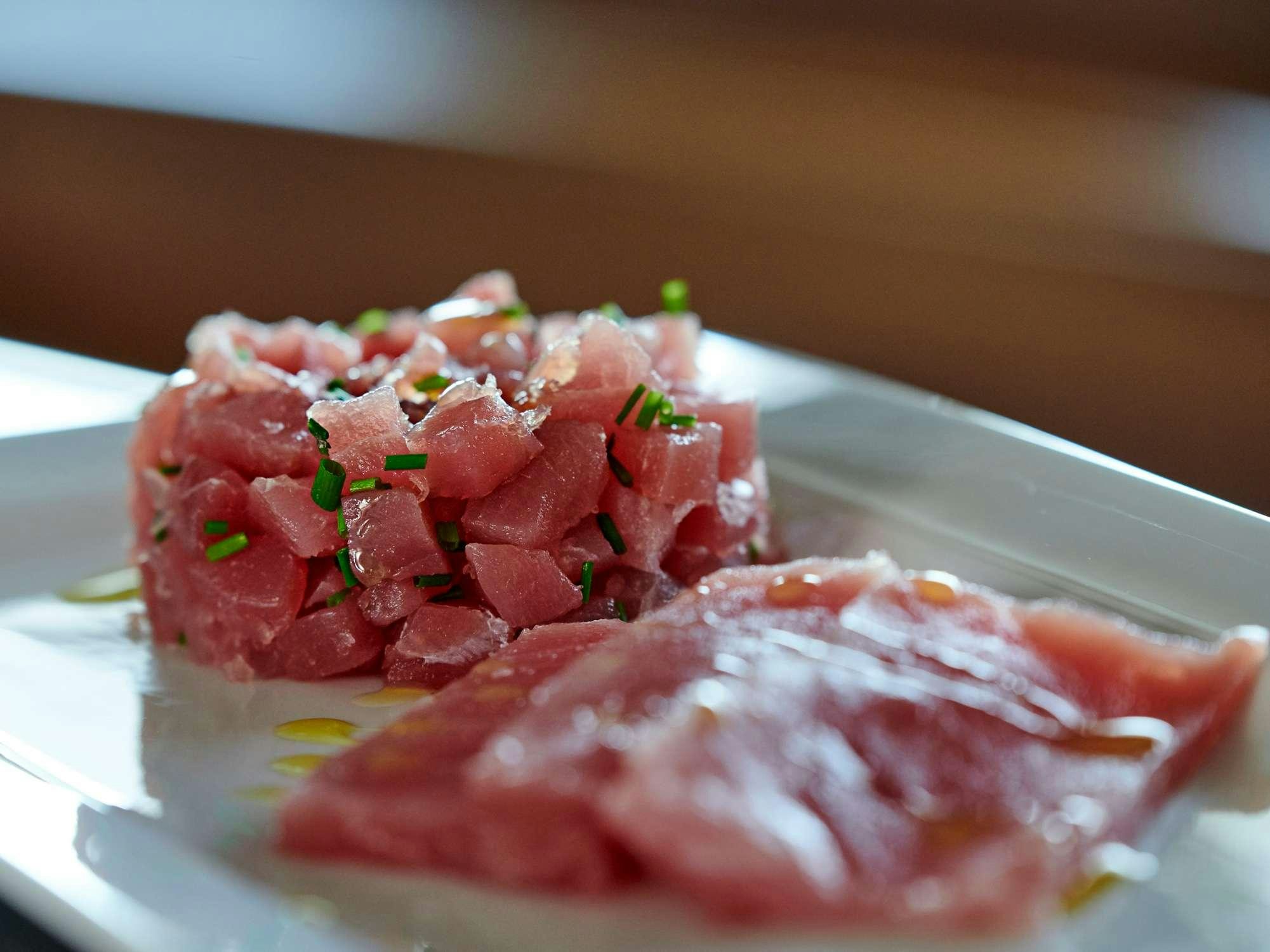 a plate of food aboard IDYLLE Yacht for Charter