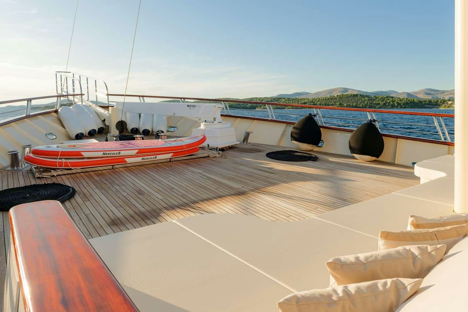 a boat on a deck aboard SON DE MAR Yacht for Charter
