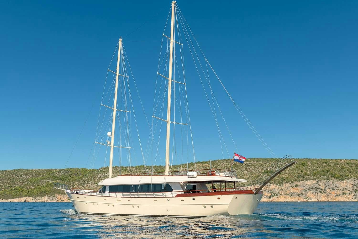 a boat on the water aboard SON DE MAR Yacht for Charter