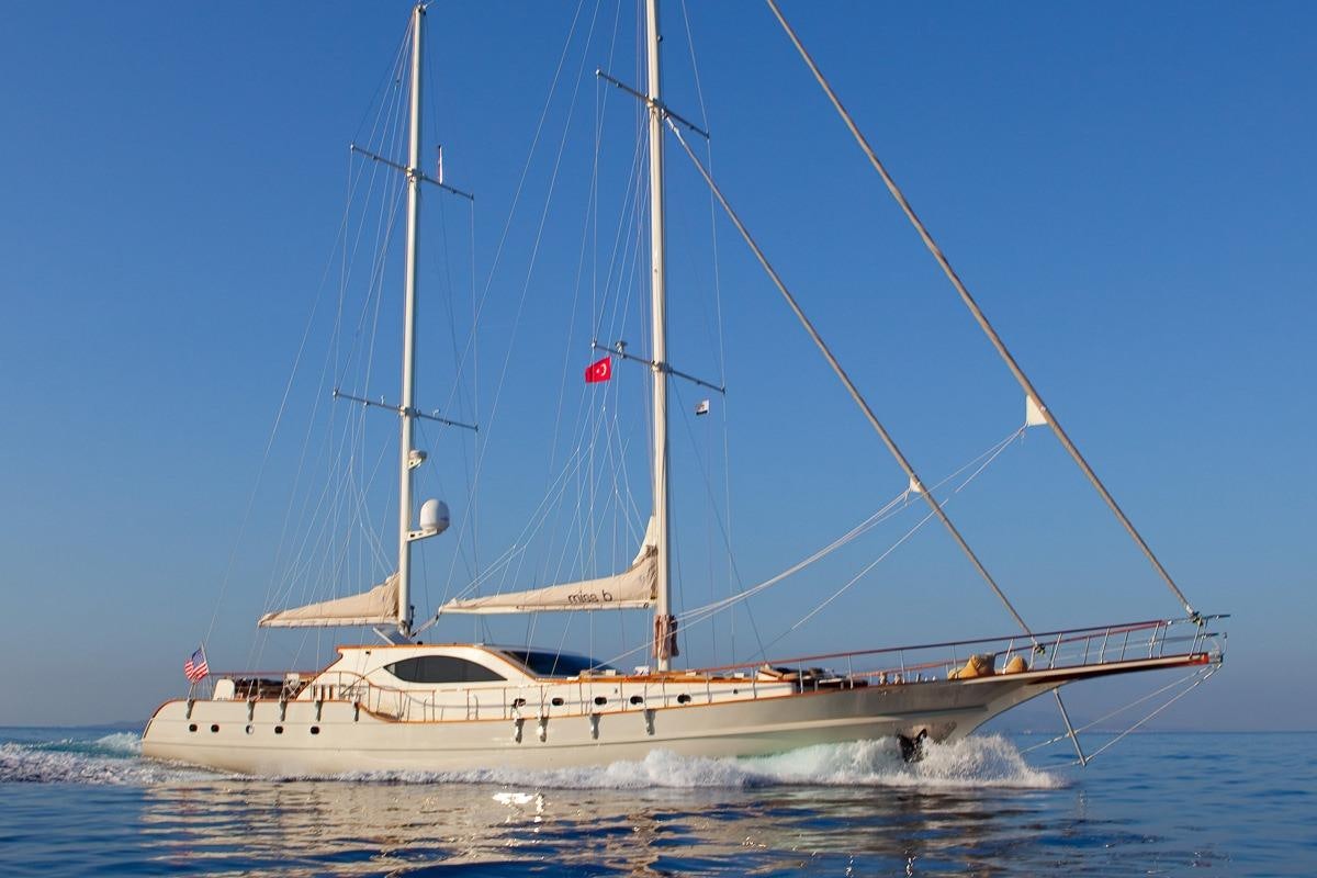 a sailboat on the water aboard MISS B Yacht for Charter