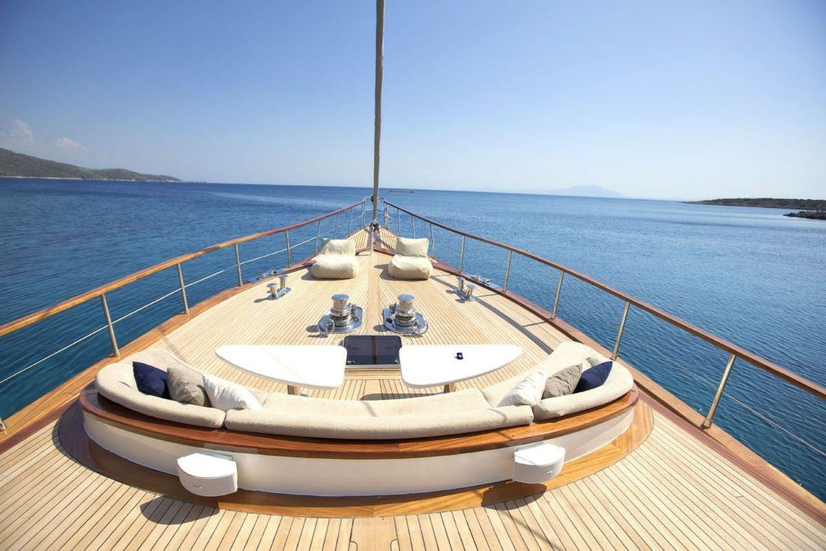 a boat on the water aboard MISS B Yacht for Charter