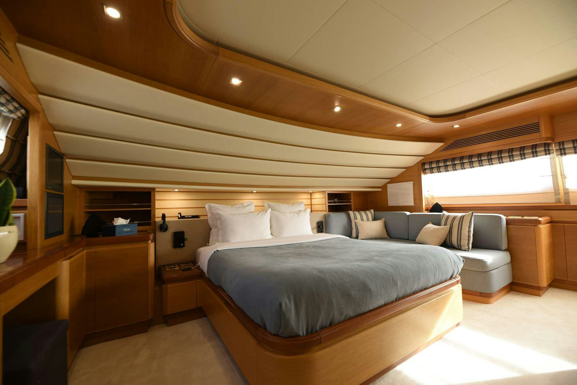 a bed in a room aboard PAREAKKI Yacht for Charter