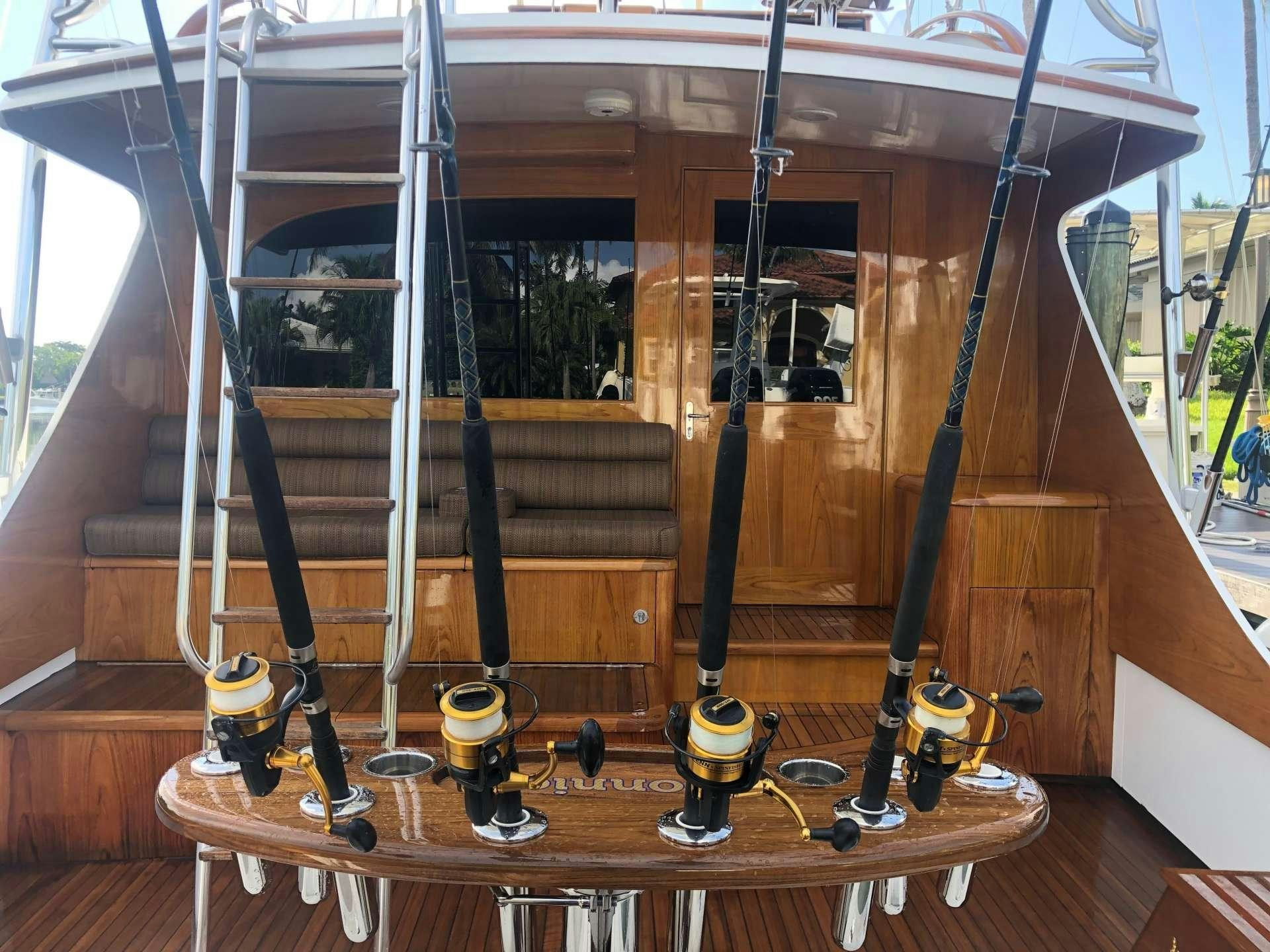 a wooden structure with a large window aboard BONNIE T Yacht for Charter