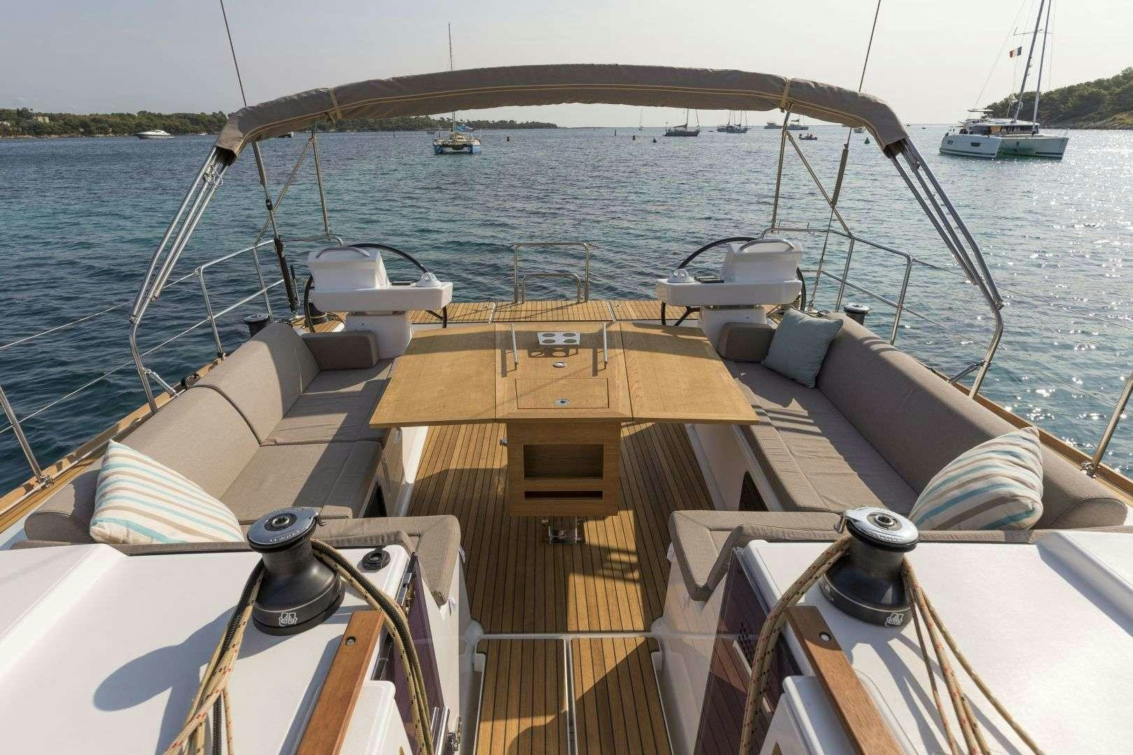 a boat on the water aboard Euribia Yacht for Charter