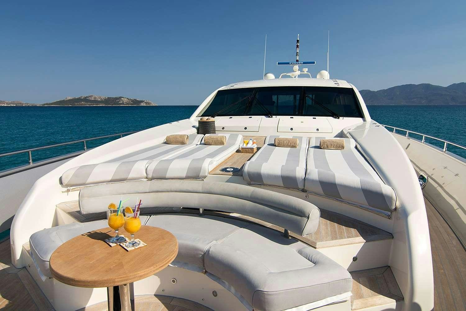 a boat on a boat aboard SUN ANEMOS Yacht for Charter